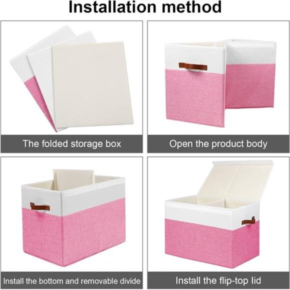 Large Toy Box with Lid, Sturdy Toy Storage Chest Bin Boxes Organizer Basket - Picture 7 of 8